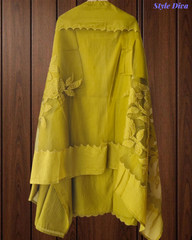 Designer Modal Laser Cut Applique Work Un-Stitched Suit Set