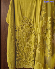 Designer Modal Laser Cut Applique Work Un-Stitched Suit Set