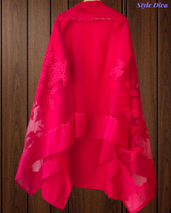 Designer Modal Laser Cut Applique Work Un-Stitched Suit Set