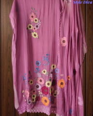 Elegant Soft Organza Unstitched Suit with Embroidery