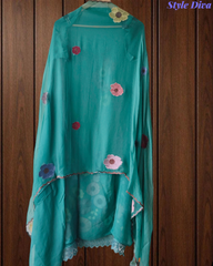 Elegant Soft Organza Unstitched Suit with Embroidery