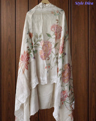 Georgette Lucknowi Embroidered Un-Stitched Suit with Crochet Lacing & Digital Print Dupatta