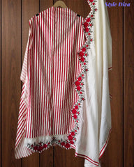 Cotton Printed Un-Stitched Suit with Scalloped Embroidery Dupatta