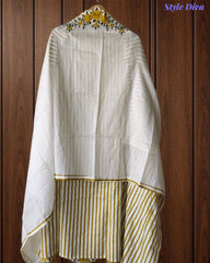 Cotton Printed Un-Stitched Suit with Scalloped Embroidery Dupatta