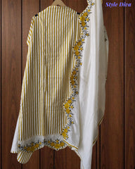 Cotton Printed Un-Stitched Suit with Scalloped Embroidery Dupatta