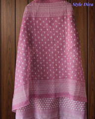 Maheshwari Zari & Mirror Work Un-Stitched Suit Set