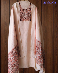 Linen Printed Kurta Set with Knot Work Highlights & Digital Print Dupatta