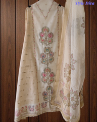 Regal Kota Digital Print Unstitched Suit with Crochet Lacing & Sequence Highlighting