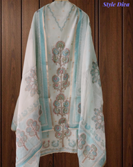 Regal Kota Digital Print Unstitched Suit with Crochet Lacing & Sequence Highlighting