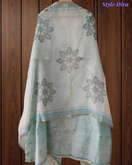 Regal Kota Digital Print Unstitched Suit with Crochet Lacing & Sequence Highlighting