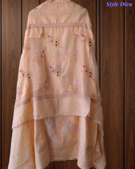 Cotton  Linen  3D Embroidery Patch Work  UnStitched Suit