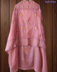 Cotton  Linen  3D Embroidery Patch Work  UnStitched Suit