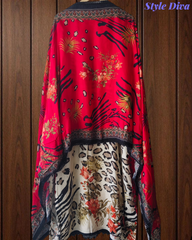 Muslin Digital Printed Semi-Stitched Suit with Mirror Work & Croatia Lacing