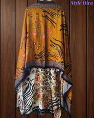 Muslin Digital Printed Semi-Stitched Suit with Mirror Work & Croatia Lacing