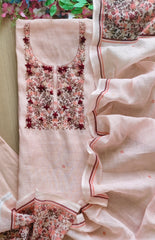 Linen Printed Kurta Set with Knot Work Highlights & Digital Print Dupatta