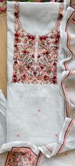 Linen Printed Kurta Set with Knot Work Highlights & Digital Print Dupatta
