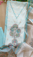 Regal Kota Digital Print Unstitched Suit with Crochet Lacing & Sequence Highlighting