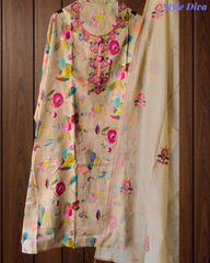 BESTSELLER  cotton  Digital Print Suit with Kashmiri Embroidery & Kota Dupatta and Embroidery Bottom