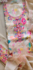 BESTSELLER  cotton  Digital Print Suit with Kashmiri Embroidery & Kota Dupatta and Embroidery Bottom