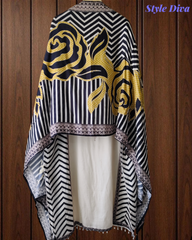 Trending - Muslin Digital Print Semi-Stitched Suit with Mirror Highlighting