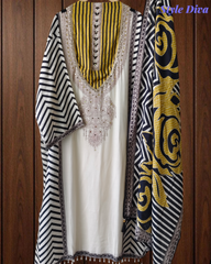 Trending - Muslin Digital Print Semi-Stitched Suit with Mirror Highlighting