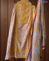 Summer Special - Pure Cotton Printed Unstitched Suit with Crochet Lace Detailing