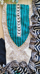 Trending - Muslin Digital Print Semi-Stitched Suit with Mirror Highlighting