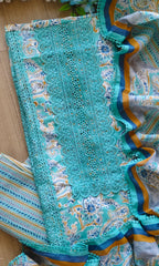 Summer Special - Pure Cotton Printed Unstitched Suit with Crochet Lace Detailing