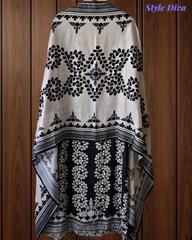 Muslin Digital Print Semi-Stitched Suit with Sequence Highlighting With Muslin Dupatta