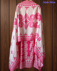 Muslin Digital Print Semi-Stitched Suit with Sequence Highlighting With Muslin Dupatta
