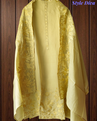 Soft Organza Embroidered Un-Stitched Party Wear Suit with Organza Dupatta