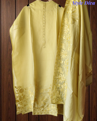 Soft Organza Embroidered Un-Stitched Party Wear Suit with Organza Dupatta