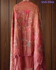 Premium Georgette Embroidered Unstitched Suit With Digital Print Dupatta