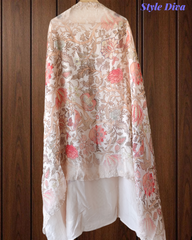 Premium Georgette Embroidered Unstitched Suit With Digital Print Dupatta