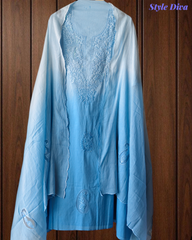 Pure Cotton Ombre Chikan-Kari Unstitched Suit with Mul Cotton Dupatta