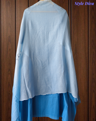 Pure Cotton Ombre Chikan-Kari Unstitched Suit with Mul Cotton Dupatta