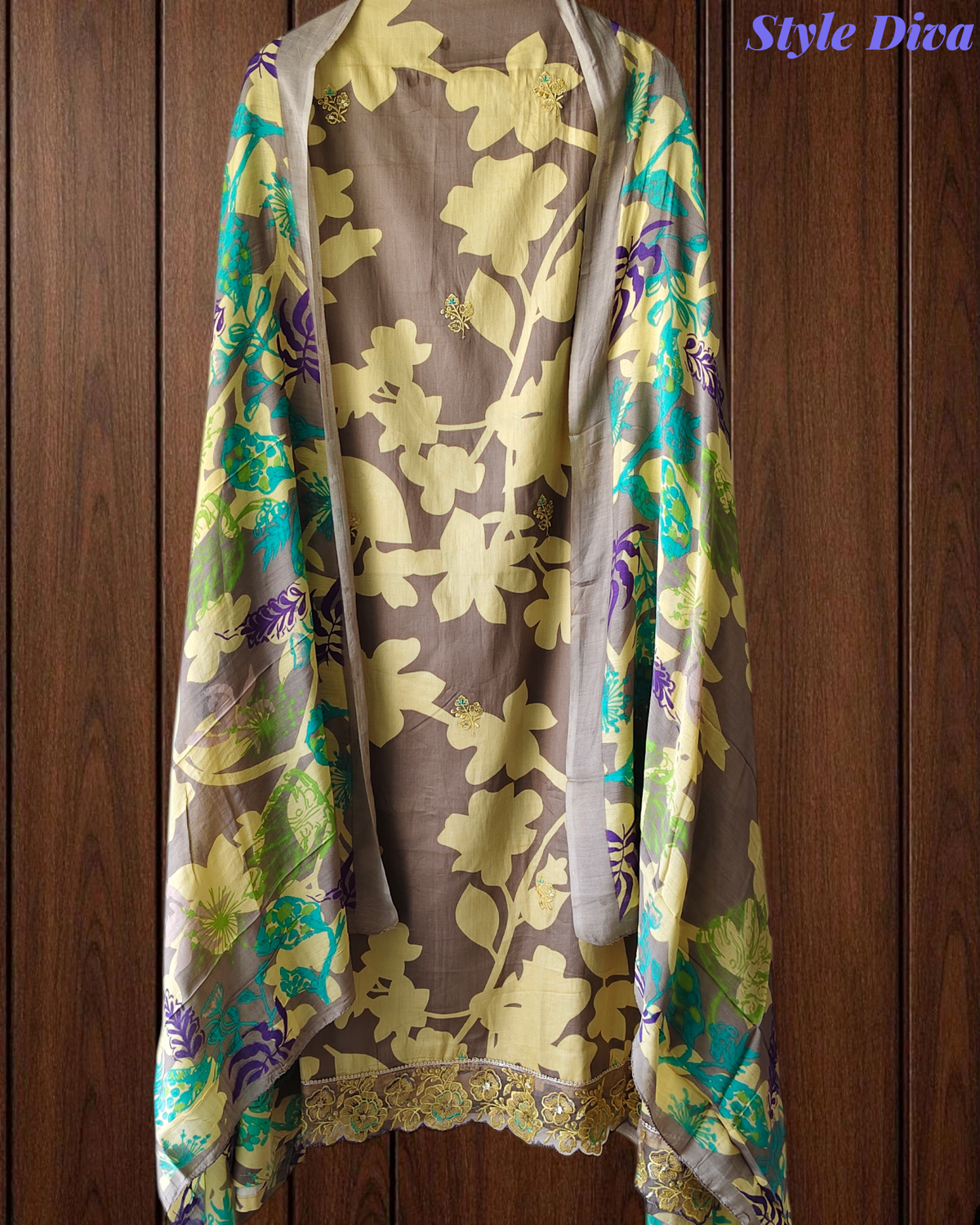 Pure Cotton Printed Embroidered Un-Stiched Suit with Mul Cotton Digital Print Dupatta