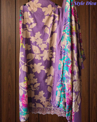 Pure Cotton Printed Embroidered Un-Stiched Suit with Mul Cotton Digital Print Dupatta