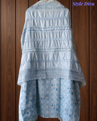 Pure Cotton Printed Crochet Lace Unstitched Suit with Cotton Dupatta