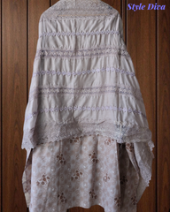 Pure Cotton Printed Crochet Lace Unstitched Suit with Cotton Dupatta