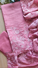 Soft Organza Embroidered Un-Stitched Party Wear Suit with Organza Dupatta