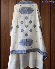 Pure Cotton Weaving Embroidery Unstitched Suit with Coordinated Dupatta