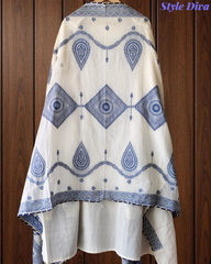 Pure Cotton Weaving Embroidery Unstitched Suit with Coordinated Dupatta