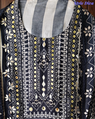 Muslin Digital Print Unstitched Suit with Mirror High-Lighting and Printed Dupatta