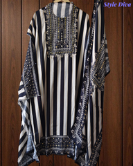 Muslin Digital Print Unstitched Suit with Mirror High-Lighting and Printed Dupatta