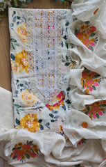 Pure Cotton Digital Print & Kantha Work Unstitched Suit with Kashmiri Embroidery Dupatta