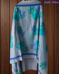 Pure Cotton Printed Unstitched Suit with Faux Mirror High-Lighting
