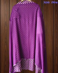 Pure Cotton Printed Unstitched Suit with Neck Work & Chiffon Dupatta