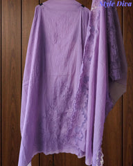 Mul Chanderi Appliqué Unstitched Suit with Mul Chanderi  Dupatta