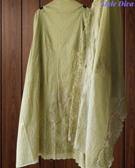 Mul Chanderi Appliqué Unstitched Suit with Mul Chanderi  Dupatta